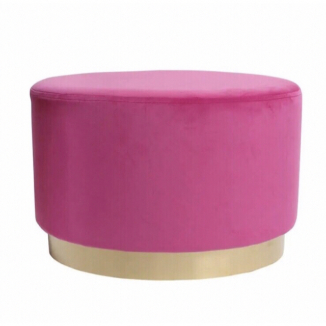 楕円スツール Vivid Pink × Gold インテリア/住まい/日用品の椅子/チェア(スツール)の商品写真