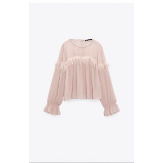 ザラ(ZARA)の新品 ZARA フェザーシャツ シースルー(シャツ/ブラウス(長袖/七分))