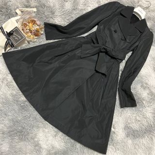 アナイ(ANAYI)の♡極美品 ANAYI スプリングコート 春 リボンベルト付 Aライン 黒(トレンチコート)