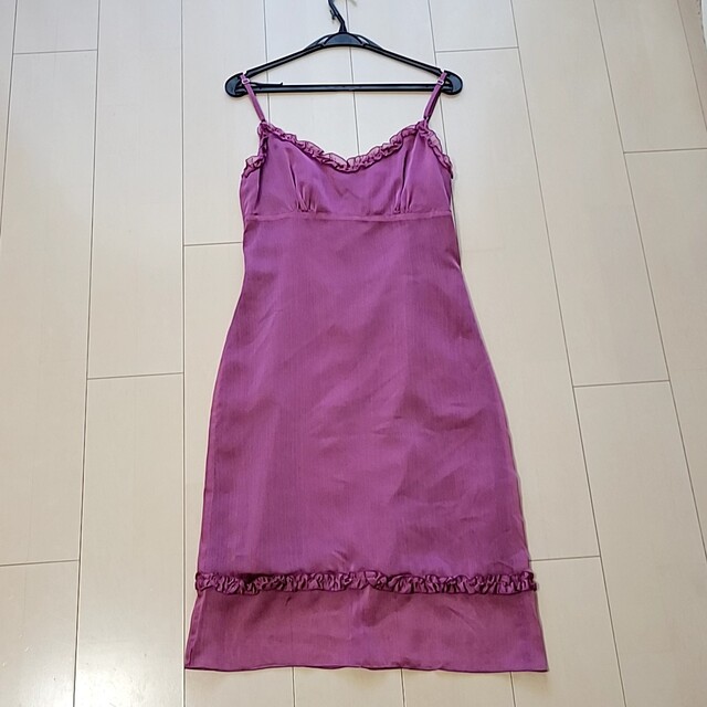 キャバ ドレス ピンク紫 ロング パープル ワンピース Mサイズ パーティー レディースのフォーマル/ドレス(ロングドレス)の商品写真