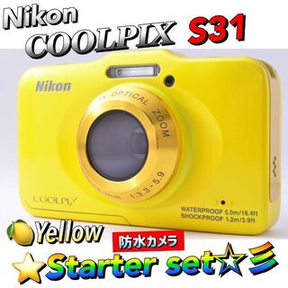 ニコン(Nikon)の転送OK【レモンイエロー】Nikon　COOLPIX　防水カメラ　耐衝撃　S31(コンパクトデジタルカメラ)