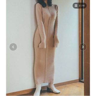 トゥデイフル(TODAYFUL)のisn't she? 2wayファスナーリブニットロングワンピース(ロングワンピース/マキシワンピース)