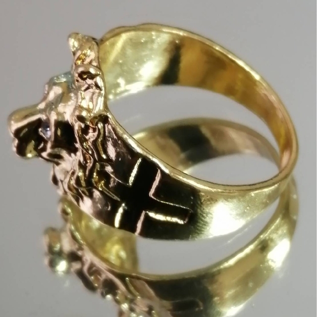 【SALE】リング メンズ ゴールド ライオン キング かっこいい 指輪 21号 メンズのアクセサリー(リング(指輪))の商品写真