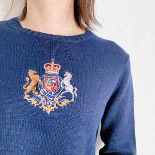 ラルフローレン(Ralph Lauren)のラルフローレン エンブレムロゴ コットン ニット セーター(ニット/セーター)