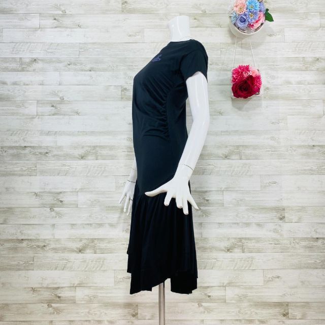 ヴィヴィアンウエストウッド アシメ変形ワンピース 黒 M オーブ刺繍