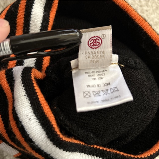 (希少)old stussy ボンボン ニット帽 ビーニー 金タグ 古着