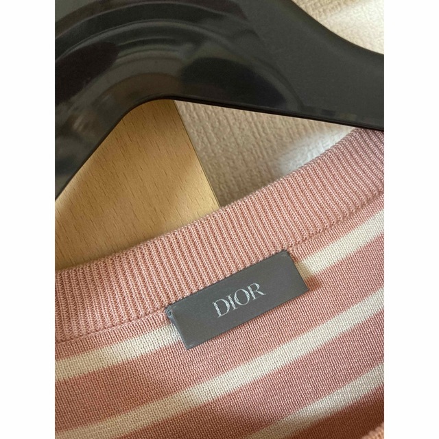 dior 21ss ボーダー ニット tシャツ 半袖 シルク ピンク ホワイト