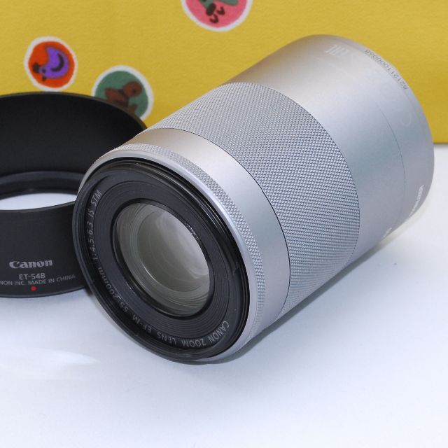 レンズフード付☆美品 超望遠ズーム ☆CANON EF-M 55-200mm