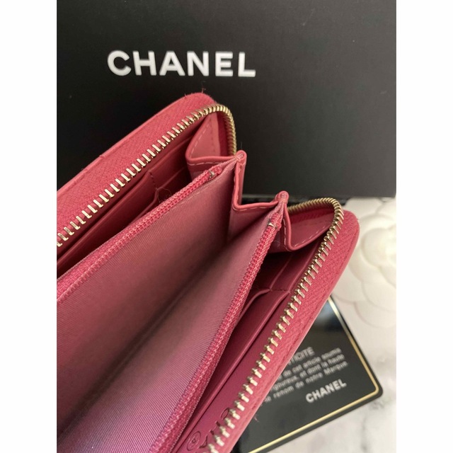 【美品☆30番台】CHANEL マドモアゼル 財布 ラウンドファスナー/ピンク