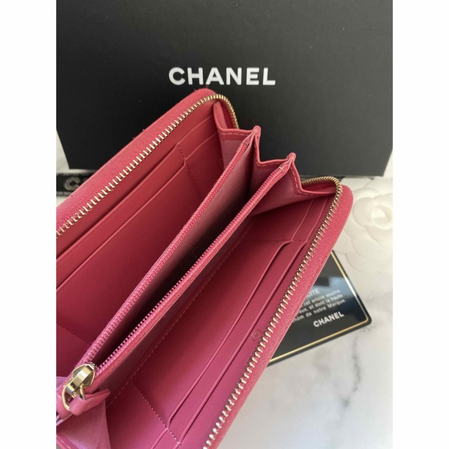 【美品☆30番台】CHANEL マドモアゼル 財布 ラウンドファスナー/ピンク