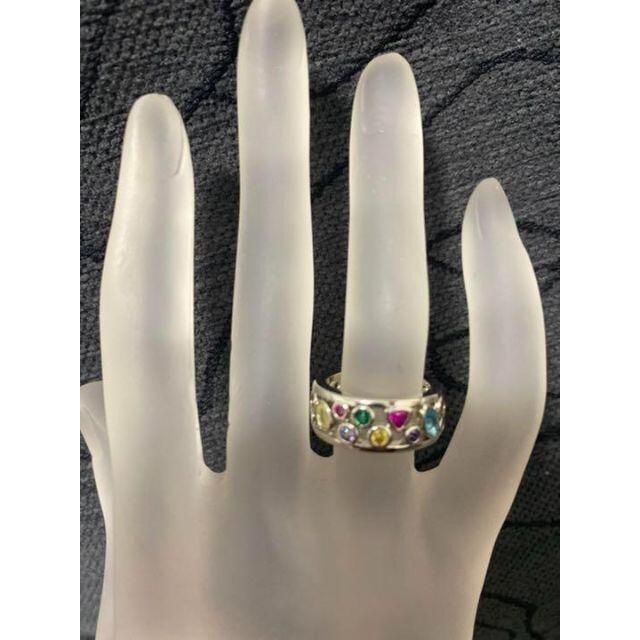 （1019）20号　カラフルポップランダムワイドリング　可愛い指輪　爪留め仕様 レディースのアクセサリー(リング(指輪))の商品写真