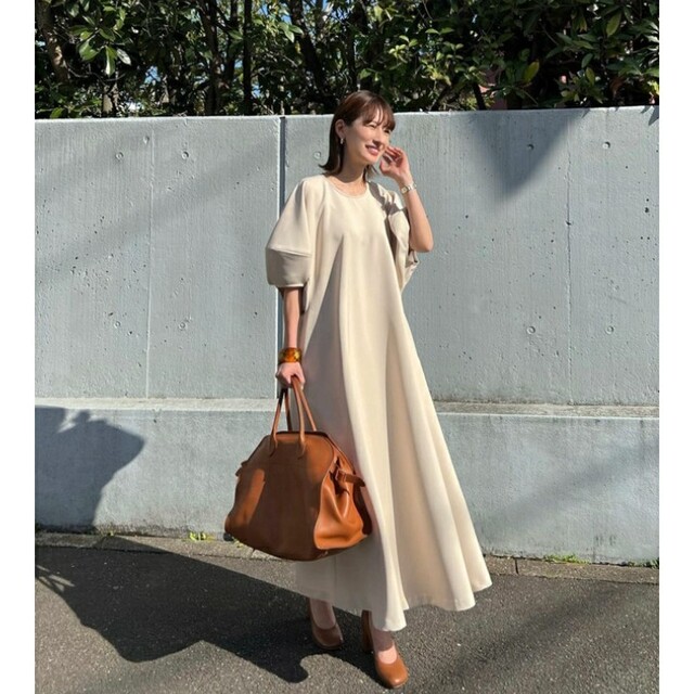 CLANE LANTERN SLEEVE FLARE ONE PIECE - ロングワンピース/マキシ