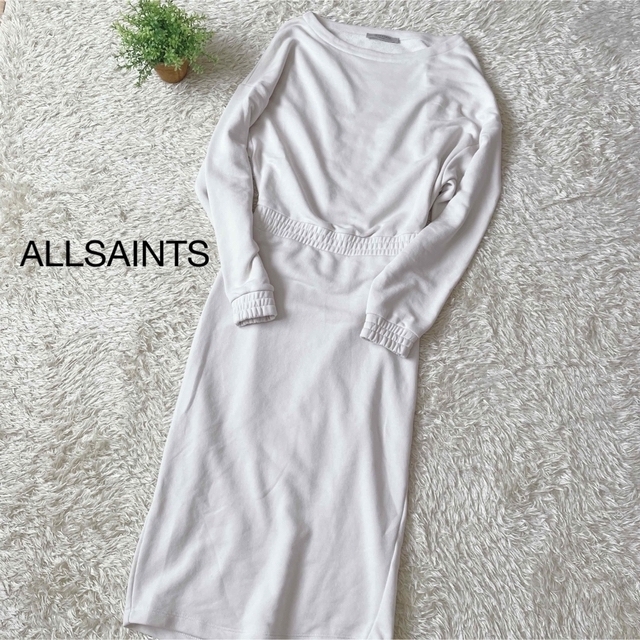 All Saints(オールセインツ)のallsaints ♡ バックオープン　ワンピース　背中開き　ホワイト　白 レディースのワンピース(ロングワンピース/マキシワンピース)の商品写真