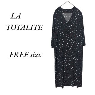 ラトータリテ(La TOTALITE)のLA TOTALITE 黒シャツワンピース　FREEsize(ロングワンピース/マキシワンピース)