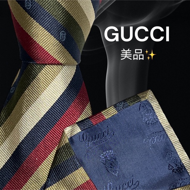 Gucci - 【世界最高峰ネクタイ✨美品✨】GUCCI マルチカラー GG柄の
