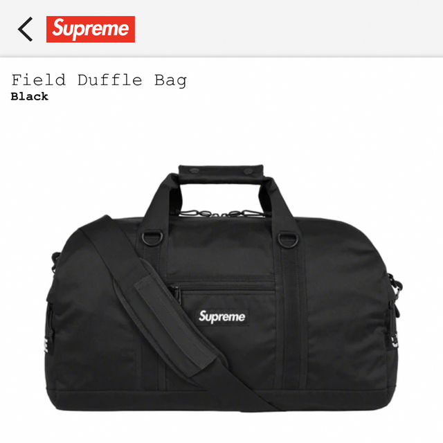 Supreme(シュプリーム)の2023/SS フィールドダッフルバック　ブラック メンズのバッグ(ボストンバッグ)の商品写真