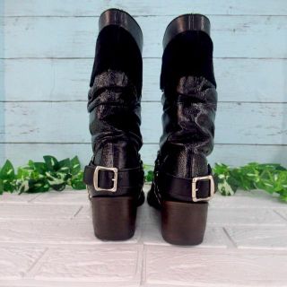 LIMI feu - 新品未使用 リミフゥ ショート丈 ハーネスブーツ 黒 S 22.5