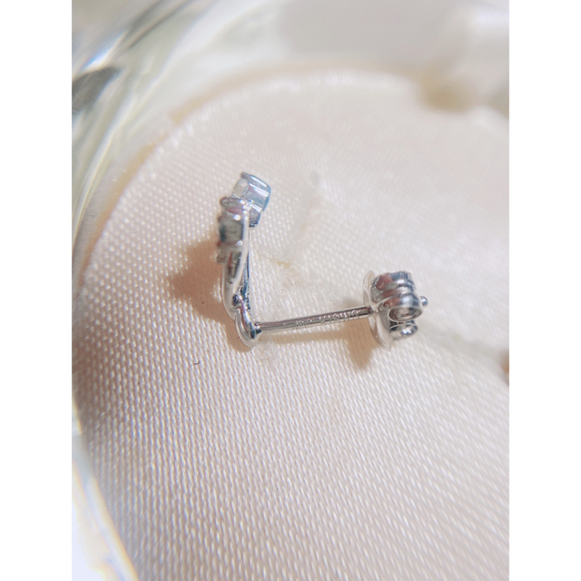 4℃ K18WG しずく ピアス アクアマリン-