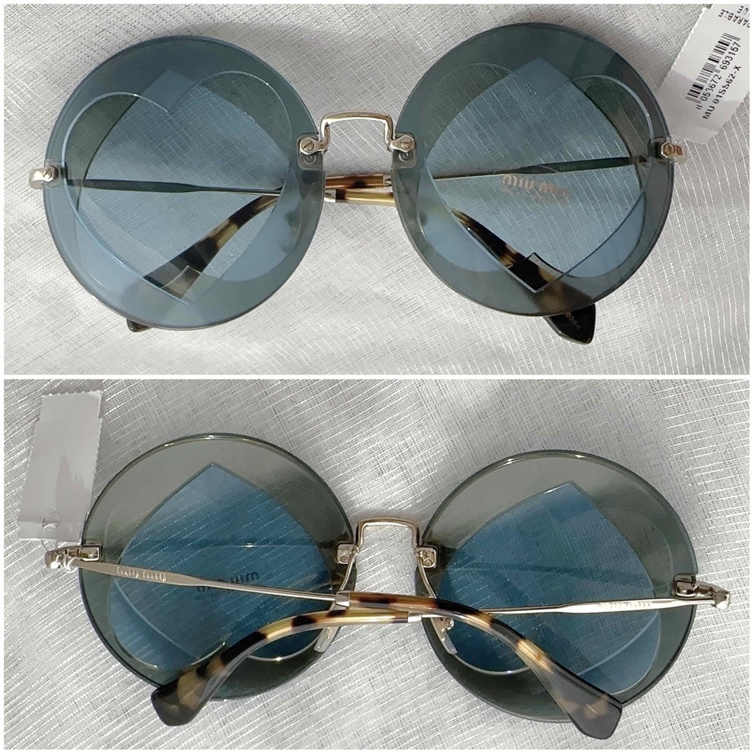 miumiu(ミュウミュウ)のmiumiu ミュウミュウ　ハート　ラウンド　サングラス　アイウェア　メガネ レディースのファッション小物(サングラス/メガネ)の商品写真