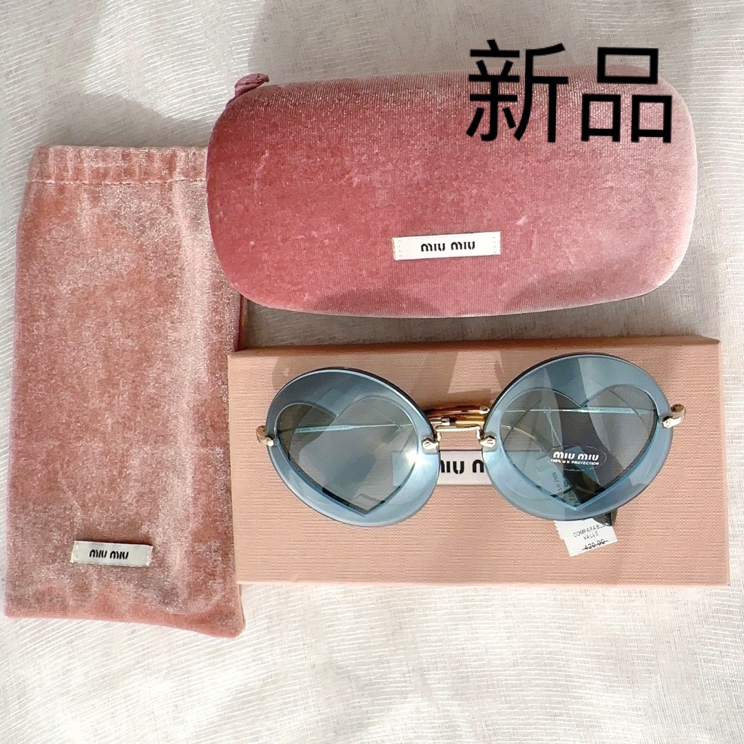 miumiu(ミュウミュウ)のmiumiu ミュウミュウ　ハート　ラウンド　サングラス　アイウェア　メガネ レディースのファッション小物(サングラス/メガネ)の商品写真