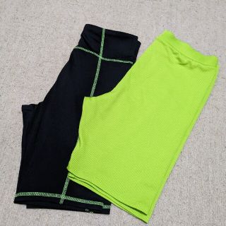 ルルレモン(lululemon)のバイカーシヨーツ　蛍光グリーン　2点セット(その他)