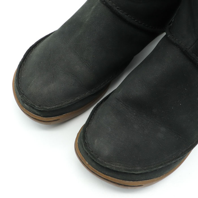 Clarks(クラークス)のクラークス ショートブーツ レザー ボア フラットブーツ 23.5cm相当 ブランド シューズ 靴 黒 レディース 4.5サイズ ブラック Clarks レディースの靴/シューズ(ブーツ)の商品写真