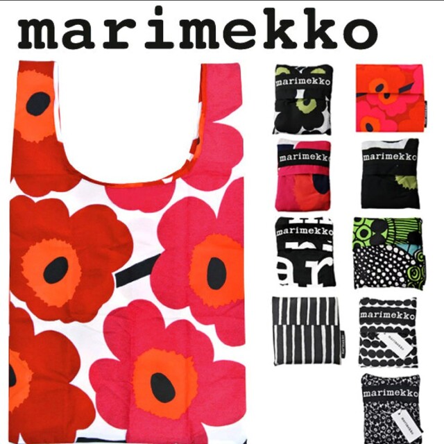 marimekko(マリメッコ)のmarimekko　エコバッグ　レッド レディースのバッグ(エコバッグ)の商品写真