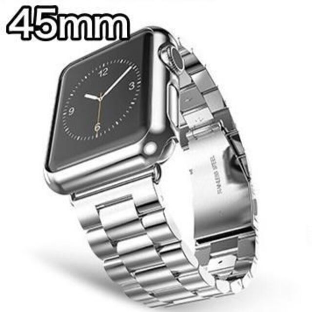 Applewatchアップルウォッチ バンド 45mm ステンレス シルバー Applewatchアップルウォッチ バンド 45mm ステンレス シルバー