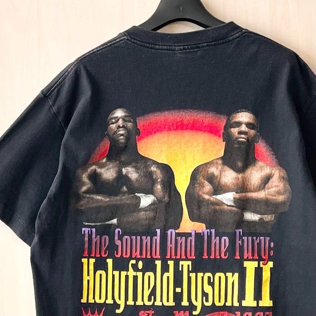 90s古着 1997.6.28マイクタイソンvsホリフィールドⅡ 再戦 Tシャツ-