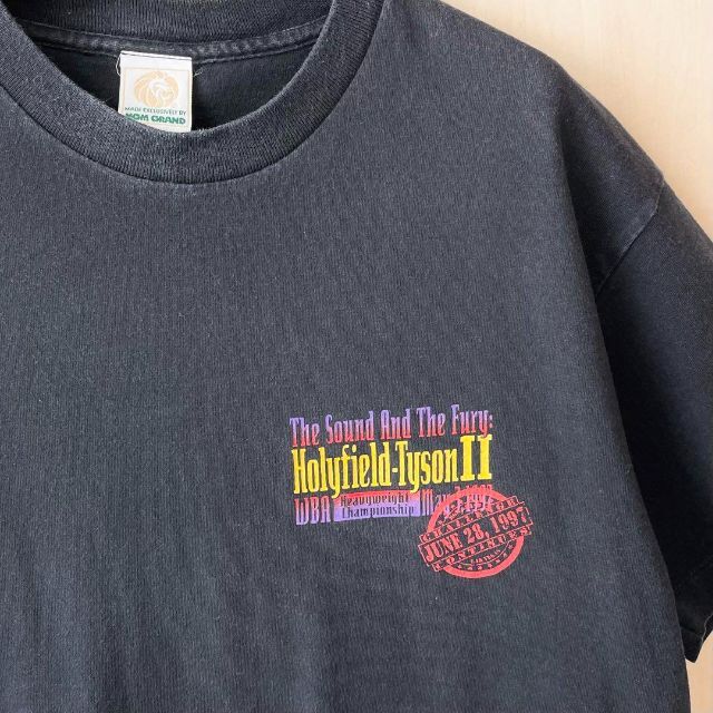 90s古着 1997.6.28マイクタイソンvsホリフィールドⅡ 再戦 Tシャツ-