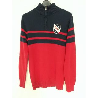 トミーヒルフィガー(TOMMY HILFIGER)のTOMMY HILFIGER ハーフジップ ニット XL 赤 トミーヒルフィガー(ニット/セーター)