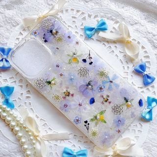 全機種対応♡キラキラ押し花とスマホケース♡Xperia GALAXY(モバイルケース/カバー)