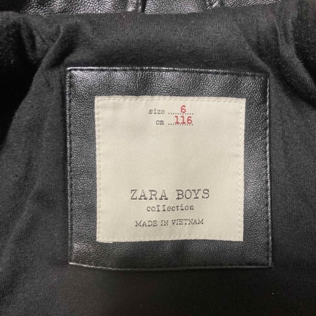 ZARA KIDS(ザラキッズ)のZARA BOYS ライダースジャケット　サイズ:6 116cm キッズ/ベビー/マタニティのキッズ服男の子用(90cm~)(ジャケット/上着)の商品写真