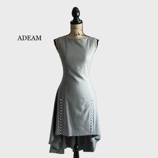 フォクシー(FOXEY)のADEAM アディアム ワンピース グレー(ひざ丈ワンピース)