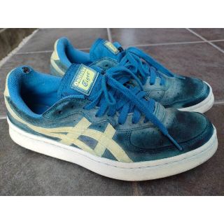 オニツカタイガー(Onitsuka Tiger)のオニツカタイガー　２５センチ　スニーカー　青黄　靴(スニーカー)