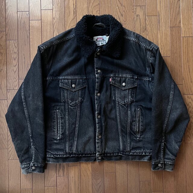 LEVI'S 90s ビンテージ オールブラックボアデニムジャケット L