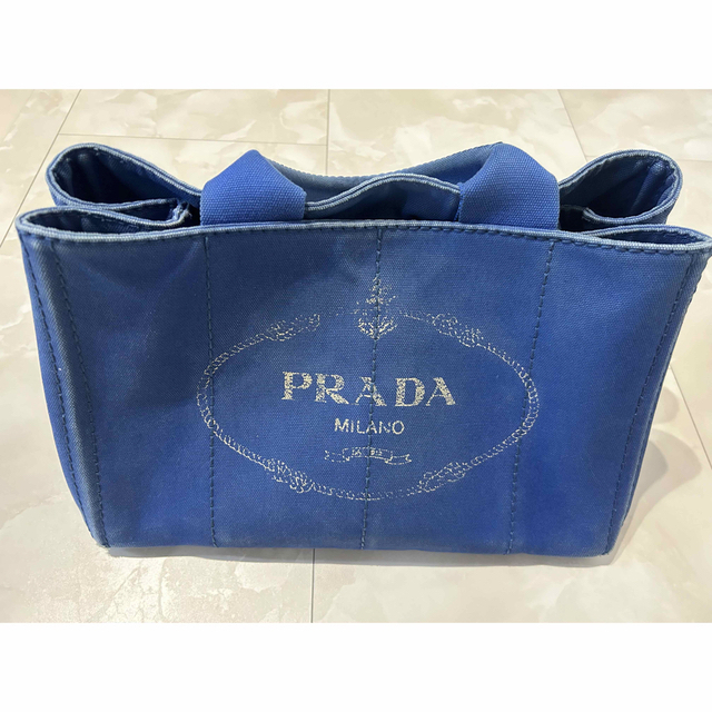 プラダ カナパ Mサイズ ブルー 青 マザーズバッグ PRADA