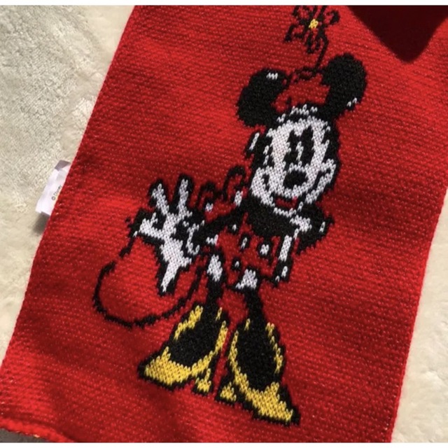 Disney(ディズニー)の新品　Disney ミニーマウス　マフラー　レトロ レディースのファッション小物(マフラー/ショール)の商品写真