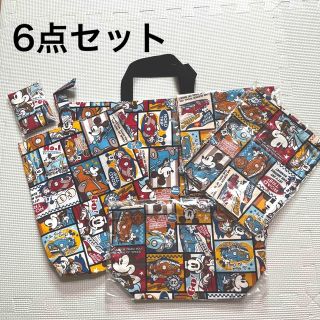 レッスンバック　入園セット　ハンドメイド　ミッキー(外出用品)