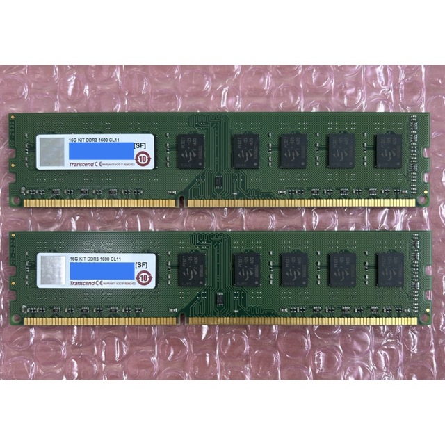 トランセンド 16KIT DDR3 1600 CL11×2 (32GB分)