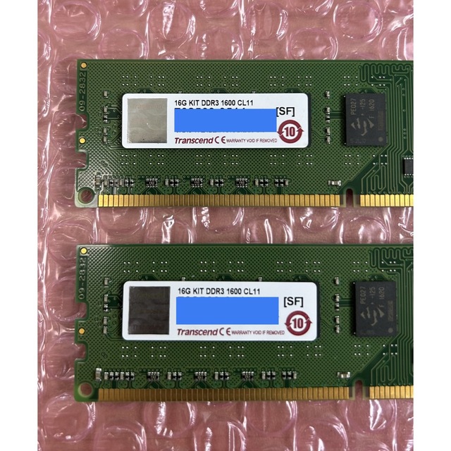 トランセンド 16KIT DDR3 1600 CL11×2 (32GB分)