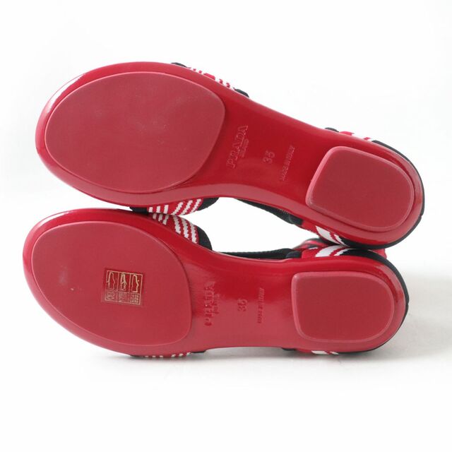 未使用品☆PRADA プラダ 1Y444L ジャガード ソックス ニット フラット