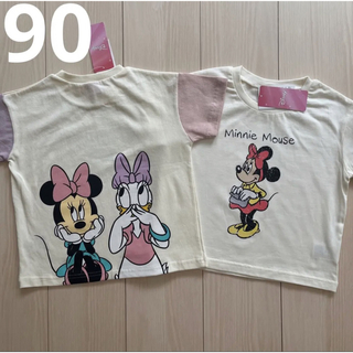 ディズニー(Disney)の【ディズニー】ピンク ミニー デイジー キャラクター Tシャツ 2点セット 90(Tシャツ/カットソー)