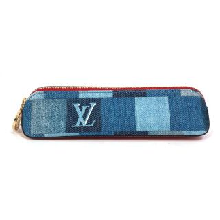 ルイヴィトン(LOUIS VUITTON)のルイヴィトン LOUIS VUITTON トゥルース エリザベット GI0444　 ダミエ デニム パッチワーク 筆箱 ポーチ ペンケース デニム ブルー 新品同様(ペンケース/筆箱)