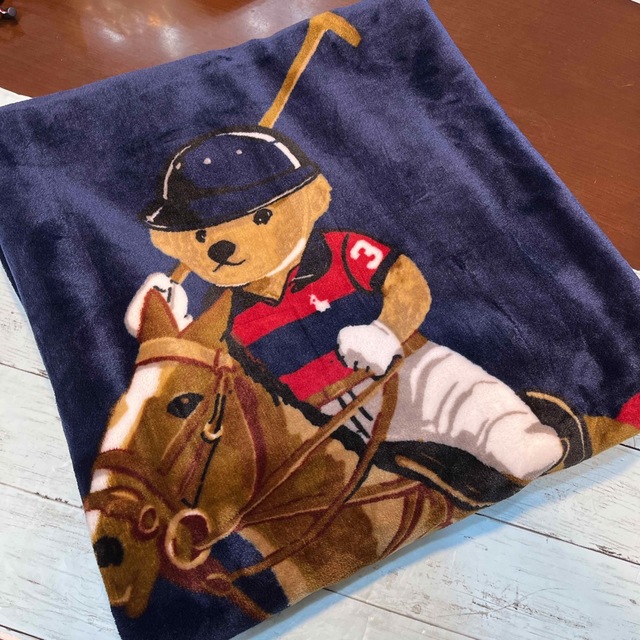 ポロ ラルフローレン ブランケット POLO bear ポロベア ゴルフ毛布 紺