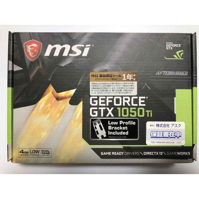 グラフィックボード GTX 1050 Ti 4GT