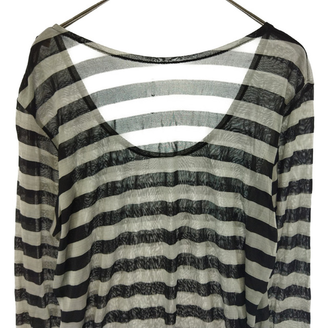 COMME des GARCONS(コムデギャルソン)のCOMME des GARCONS コムデギャルソン 93SS Ultrasimple STRIPE L/S TEE AD1992/GT-110640 ウルトラシンプル期 ラウンドネックボーダー長袖Tシャツ ブラック/グレー レディース レディースのトップス(Tシャツ(長袖/七分))の商品写真