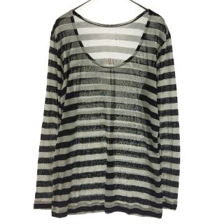 コムデギャルソン(COMME des GARCONS)のCOMME des GARCONS コムデギャルソン 93SS Ultrasimple STRIPE L/S TEE AD1992/GT-110640 ウルトラシンプル期 ラウンドネックボーダー長袖Tシャツ ブラック/グレー レディース(Tシャツ(長袖/七分))