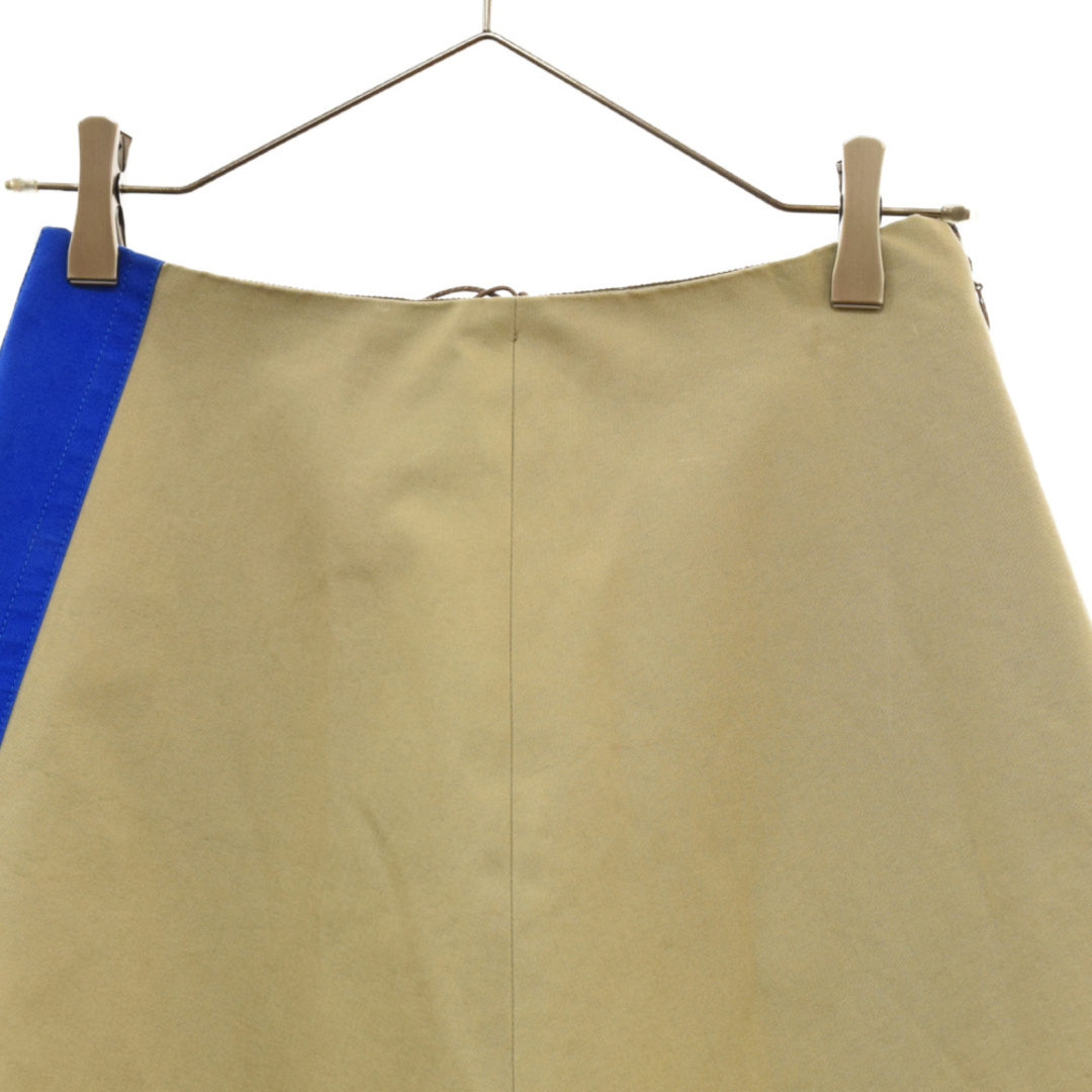 CARVEN カルヴェン サイドライン ジップ ショートスカート ベージュ/ブルー レディース カルヴェン CARVEN ウール スカート レディース 36 ベージュ ボトムス
