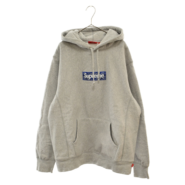 輝い バンダナ Sweatshirt Hooded Logo Box Bandana 19AW シュプリーム SUPREME Supreme  ボックスロゴ グレー プルオーバー フーディー パーカー パーカー